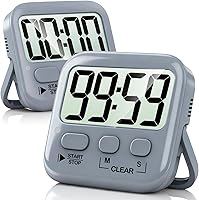 Vista 21 de Antonki Paquete de 2 temporizadores digitales para niños, temporizadores de cocina magnéticos de cuenta regresiva para cocinar, huevos, aula