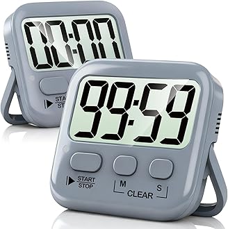 Antonki 2 Pack Digital Timer for Kids, Magnetic Countdown Kitchen Timers for Cooking, Egg, Classroom, Teacher, Exercise, Study, Oven - Battery Included