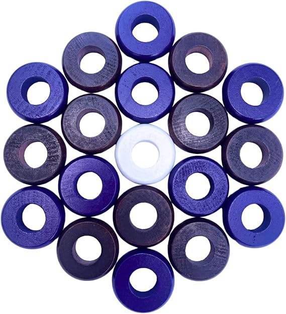 32 Purple and Walnut Carrom and Pichenotte Board Game Rings (Large Rings 1 1/4 inch Diameter (3.2cm))