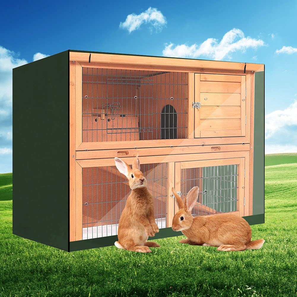 BORDSTRACT Rabbit Hutch Cover, Waterproof Oxford Cloth Rabbit Cage Dust Cover - Image 2