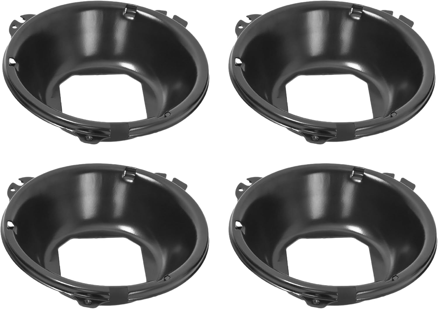 HECASA 4 PCS Headlight Buckets Compatible with 1964-1972 Chevrolet Chevy Chevelle/El Camino/Impala 1966-1970 Pontiac GTO/LeMans/Tempest Headlamp Molding Steel Electrophoresis Black