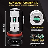 Vista 4 de PHINLION Bombillas LED de Luz Antiniebla H8 H11 Azules, 3800lm Super Brillantes 12V H11LL H16 Bombilla LED Antiniebla de Repuesto para Luces