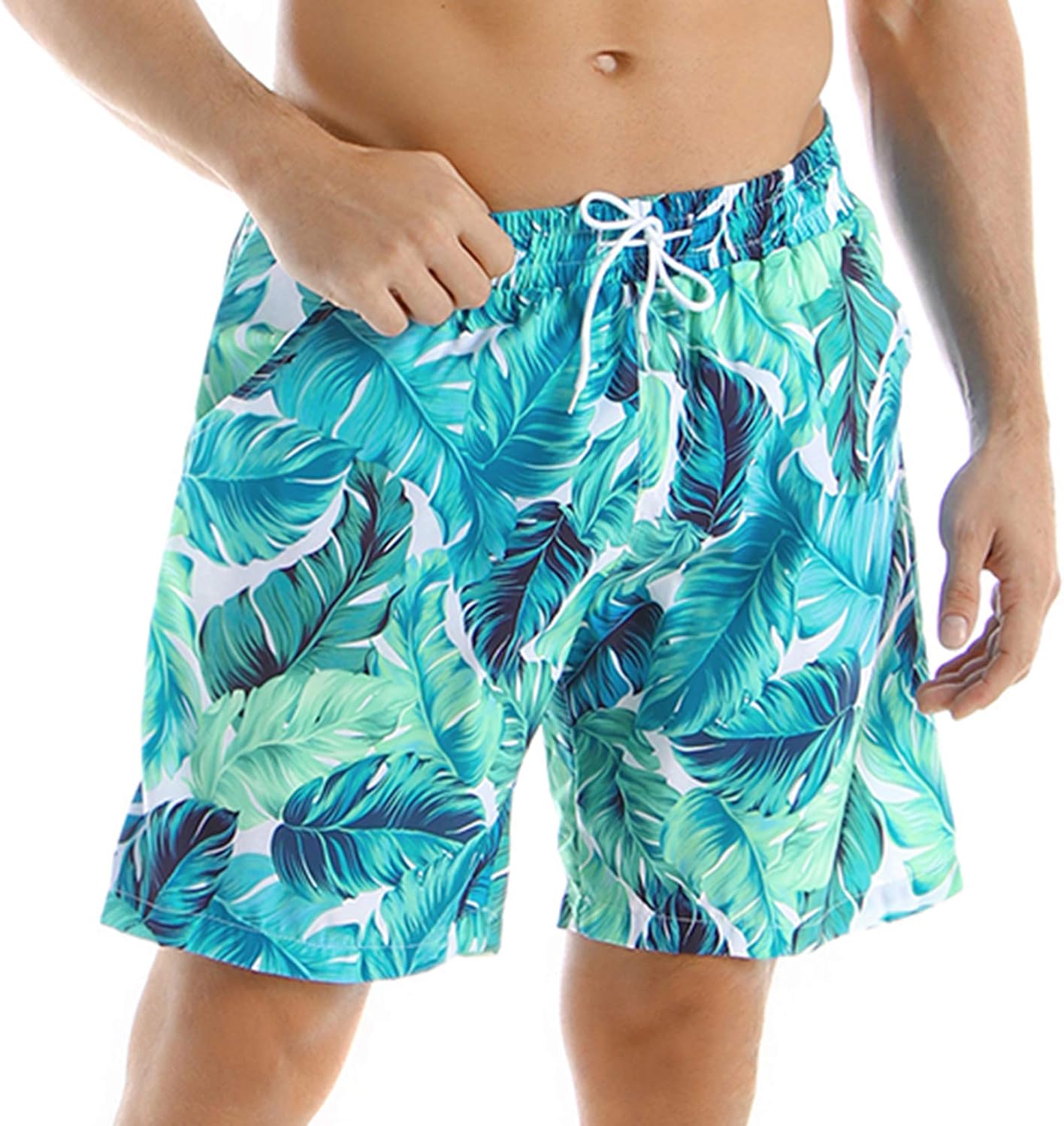 Lu's Chic Men's Swim Trunk Long Shorts Beach Bathing Suit Sport Swimwear No Mesh Lining Loose