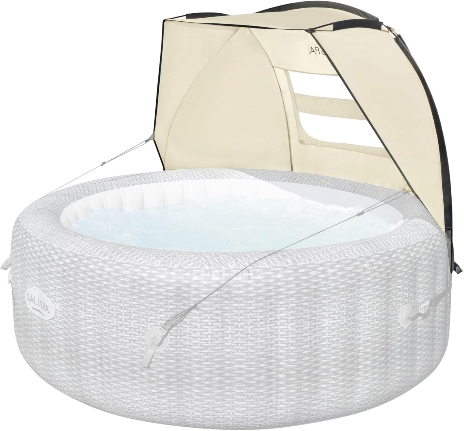 Bestway SaluSpa Sun Shade Canopy Bundled with Aruba SaluSpa Inflatable Outdoor Hot Tub with 110 Soothing AirJets and Insulated Cover