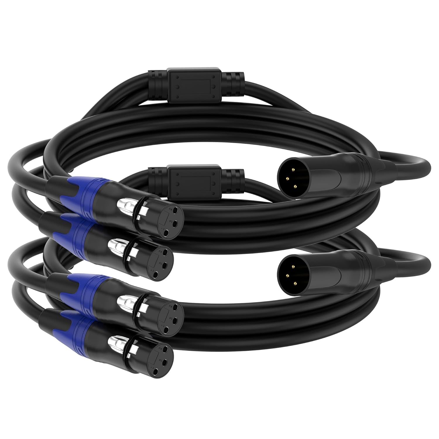 XLR Splitter Y Cable 2 Female to 1 Male, Microphone XLR Breakout Cable Balanced Left and Right Dual Female to Single Male, for Mixer/Speaker/MIC, 11.8inch-2Pack