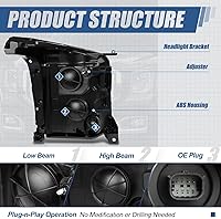 Vista 5 de Auto Dynasty Conjunto de faros LED DRL compatible con GMC Yukon XL 2015-2020, reemplazo de faros delanteros de haz bajo con proyector con luces LED