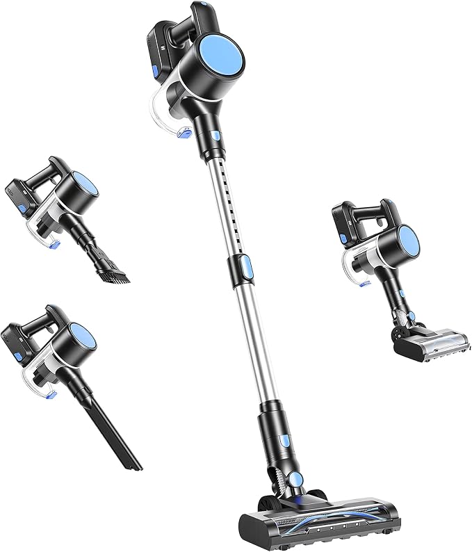 NEWBULIG Cordless Stick Vacuum, Lightweight Vacuum with LED Headlights, Rechargeable