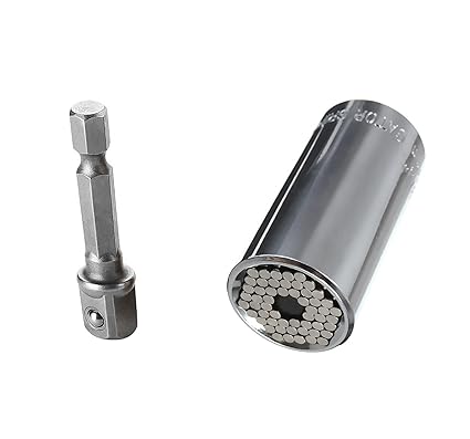 Endeavor Tool Company Gator Grip The Self-Adjusting Universal Socket with Power Drill Adapter. Self-Adjusts for Shape and Size as well Standard Metric application