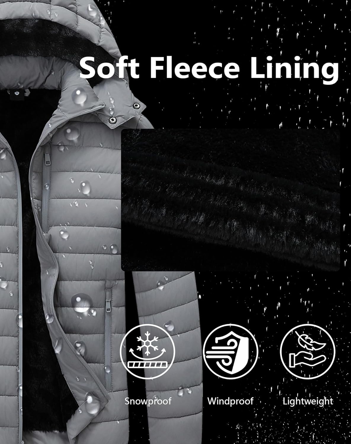 Men's Quilted Puffer Down Coat| Windproof, Waterproof, Flannel Lined, Detachable Hood, Thicken for Winter Warmth - Image 6