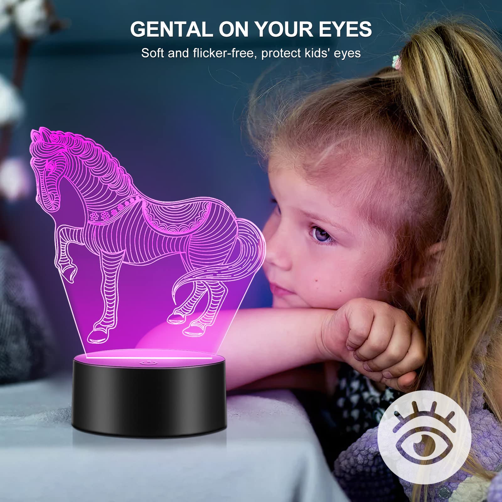 ONEVER 10Pcs Luce Notturna a Led 3D Luce Colorata Telecomando Smart Touch Luce Notturna Interruttore Sensore Portatile Base Adatta per Corridoio Camera da Letto Bagno Soggiorno