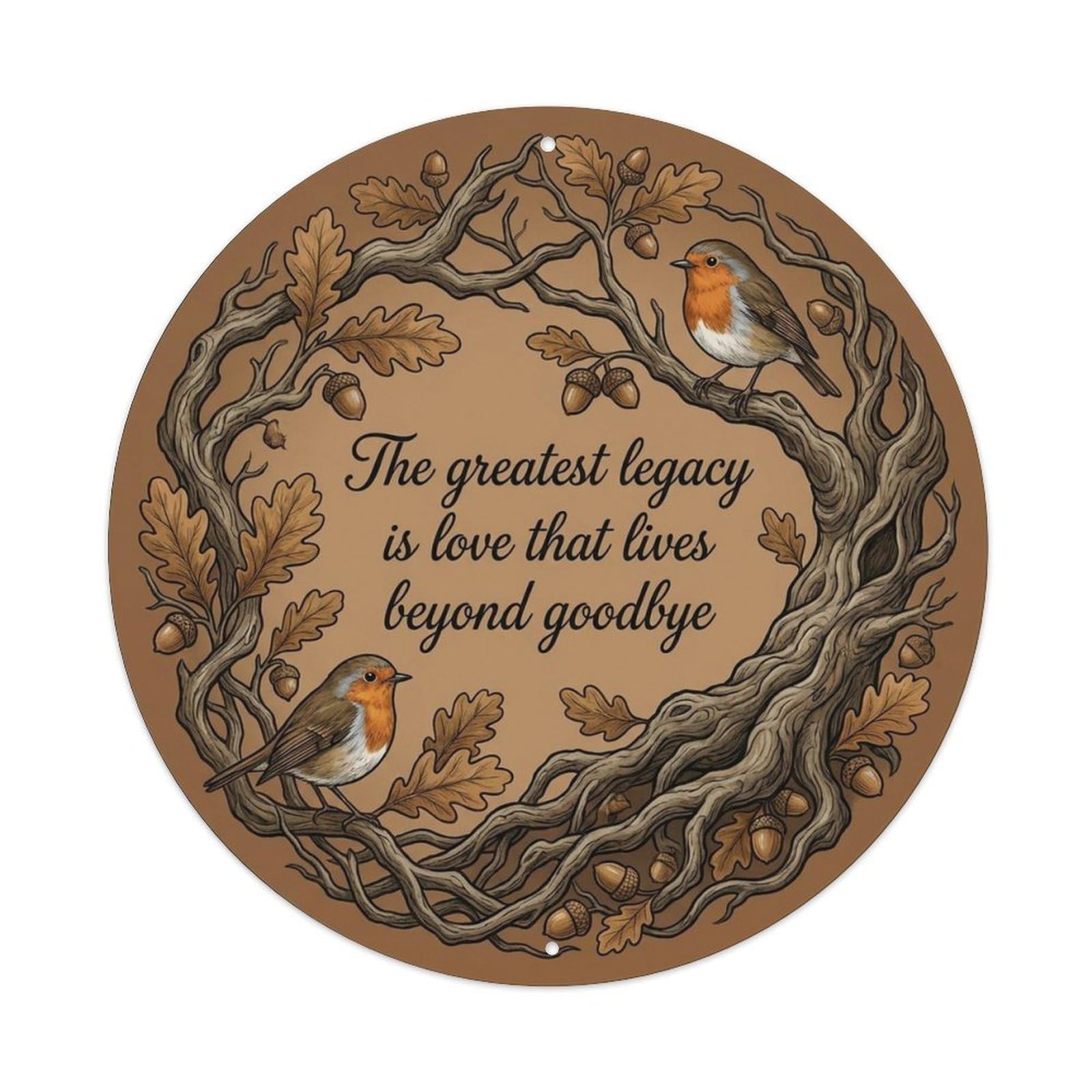 European Robin Legacy Beyond Goodbye Quote Metal Tin Sign