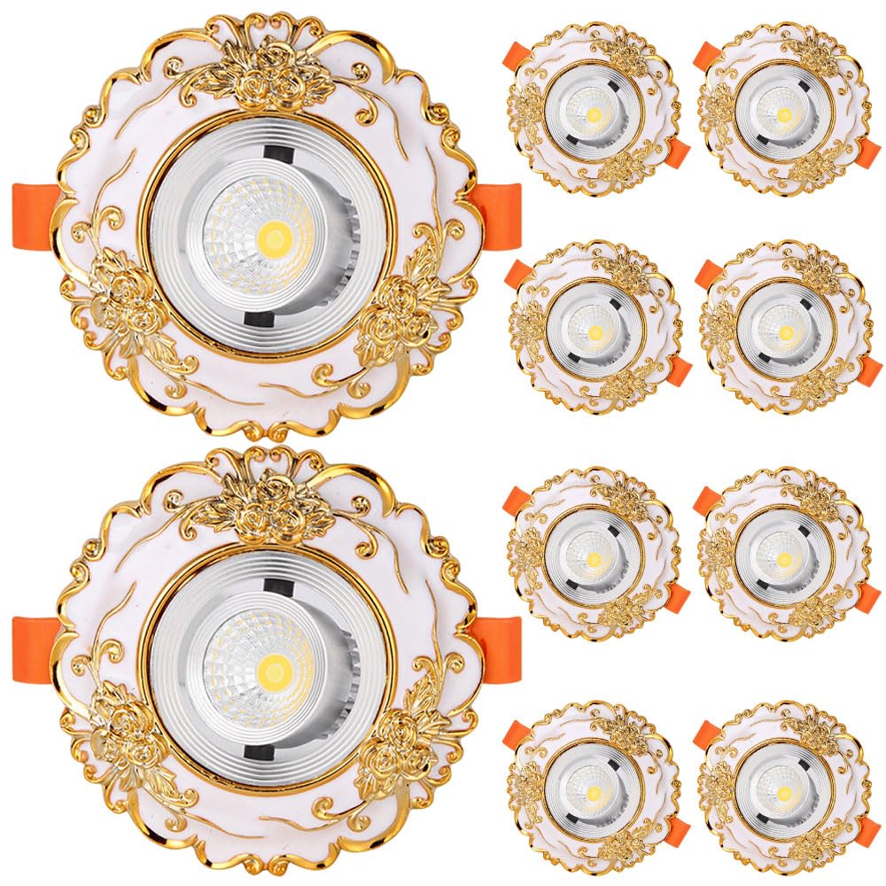 Foco empotrable LED Regulable, 3000K/4000K/6000K, ángulo Ajustable de 30°, Deflector, diseño de Resina y Aluminio, para iluminación Interior con Estilo, 10 W.,10W