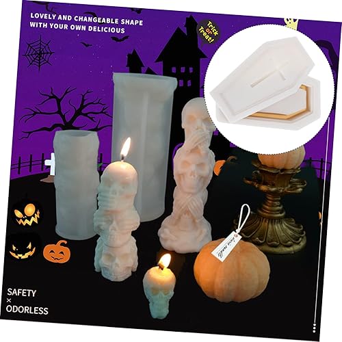 Miniatura 2 de EXCEART 5 juegos de moldes de silicona de ataúd para resina, velas perfumadas, manualidades, fabricación de velas, adornos caseros de silicona, para