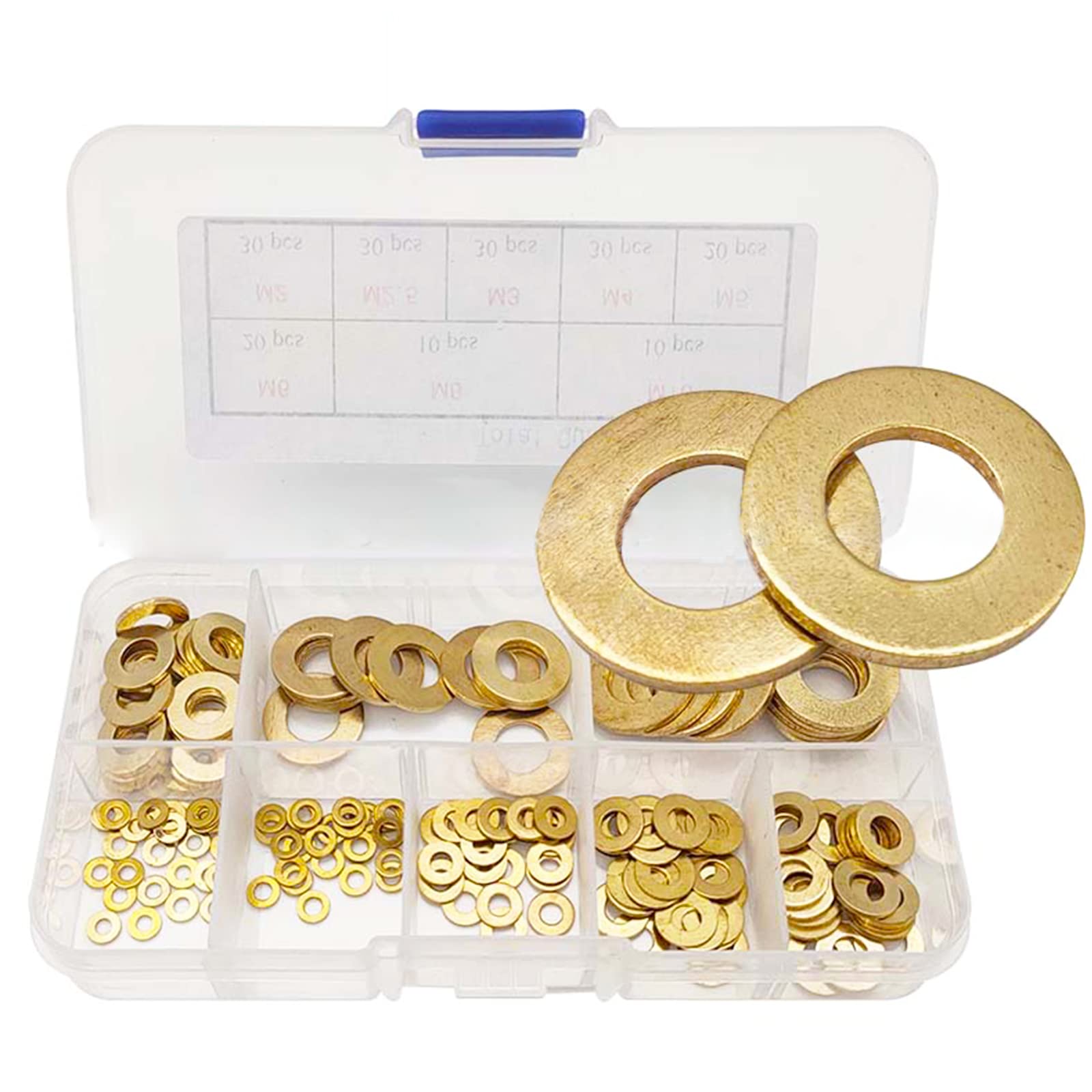 Vokowin 180pcs Brass Washers, Flat Washer