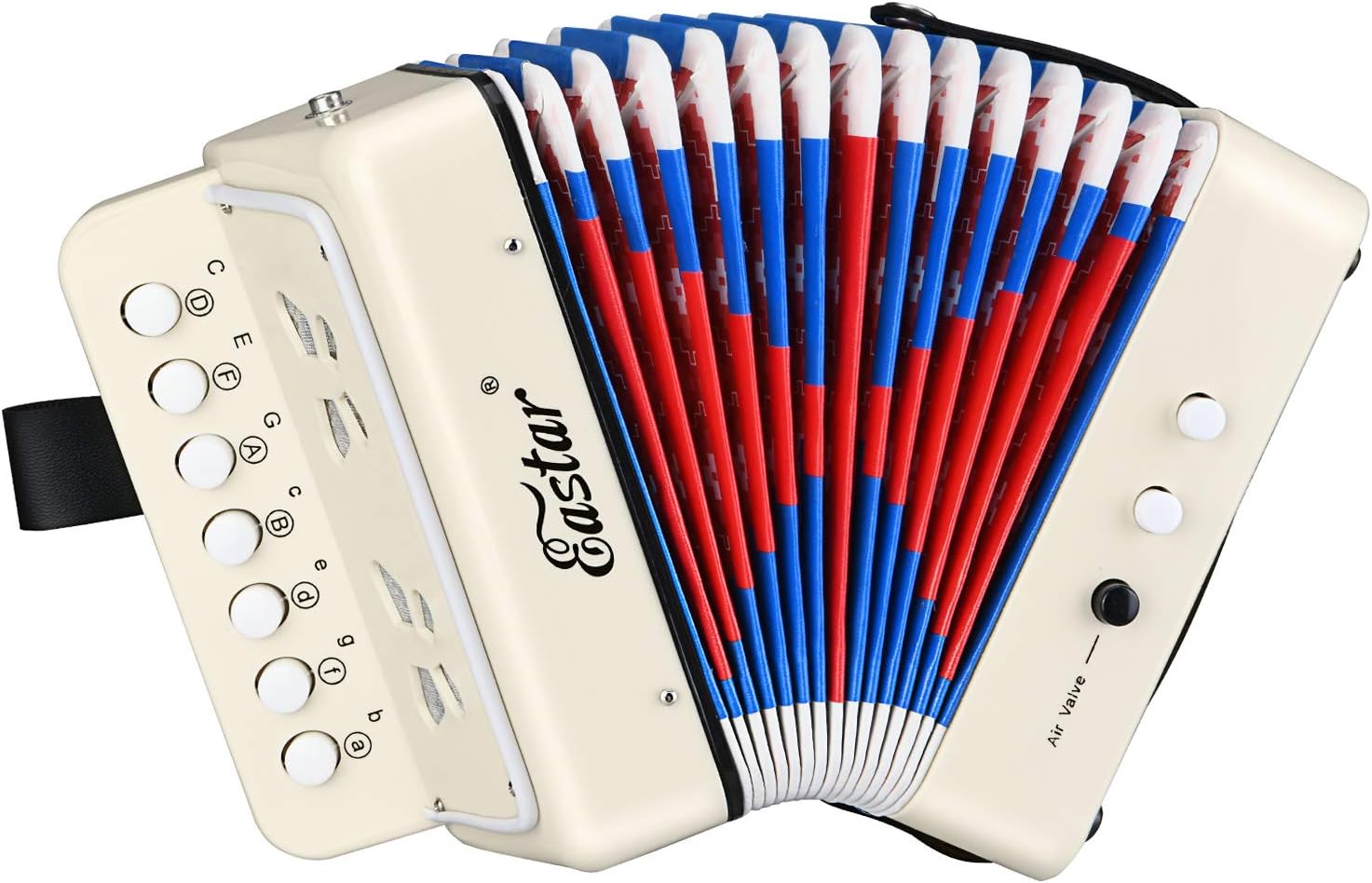 Eastar Button Accordion 10 Key Kids Accordion Toy Piano Accordion Instrument for Children,White