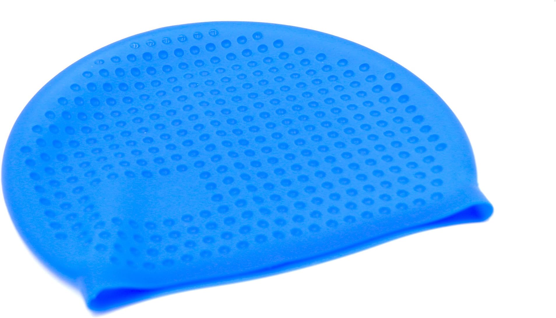 Strong Durable Swim Cap Swimming Cap for Dreadlocks Or Short Hair for Adult Men Women Girls Kids Child Healthy Swim Cap Keeps Hair Clean Ear Dry - Blue