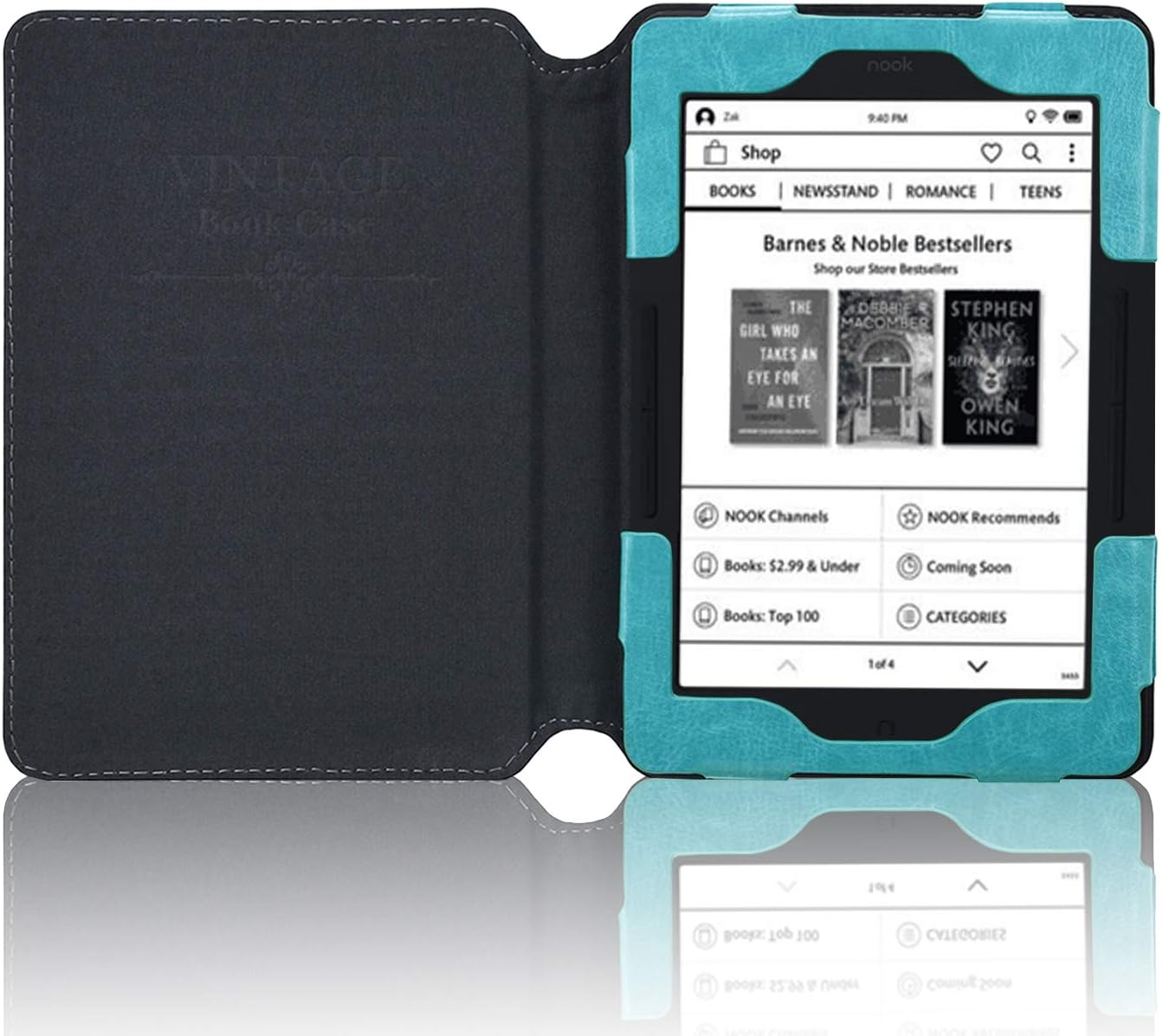 ACdream Case Fits All-New Nook Glowlight Plus 7.8 Inch 2019 Release, Folio Premium PU Leather Cover Case for Barnes&Noble Nook Glowlight Plus 7.8 Inch Ereader, Sky Blue