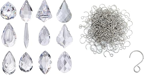 HD Colgante de cristal transparente piezas de prismas de vidrio colgantes atrapa luz solar para el hogar