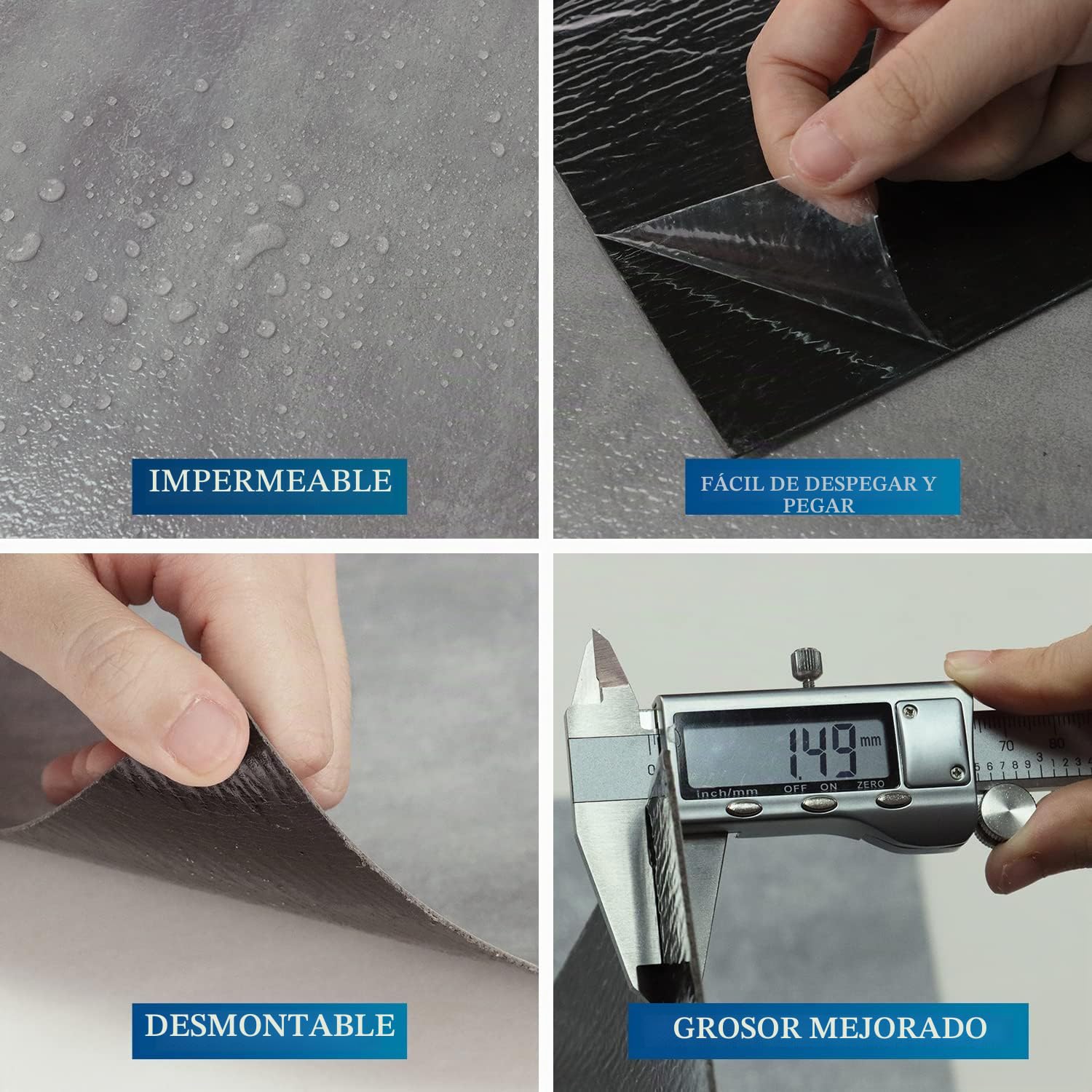 FunStick 30×30CM 30 Losetas Suelo Vinilo Autoadhesivo Cemento Gris Vinilos Adhesivos Suelos PVC Terraza Pegatinas de Baldosas Cocina Suelos Papel Tapiz Autoadhesivo Lavable Azulejos Imitacion Marmol