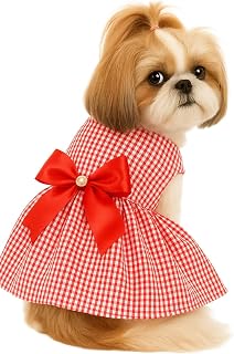 KUTKUT Small Dog Girl Stripe Dress for Puppy Clothes Female Princess Tutu Frock Skirt Summer Shirt for Shihtzu, Maltese Ca... Price In India