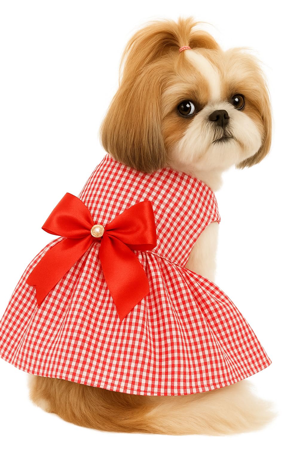 KUTKUT Small Dog Girl Stripe Dress for Puppy Clothes Female Princess Tutu Frock Skirt Summer Shirt for Shihtzu, Maltese Cat Pet Apparel Outfits (Size: L, Chest: 45cm, Length: 35cm)-image-42