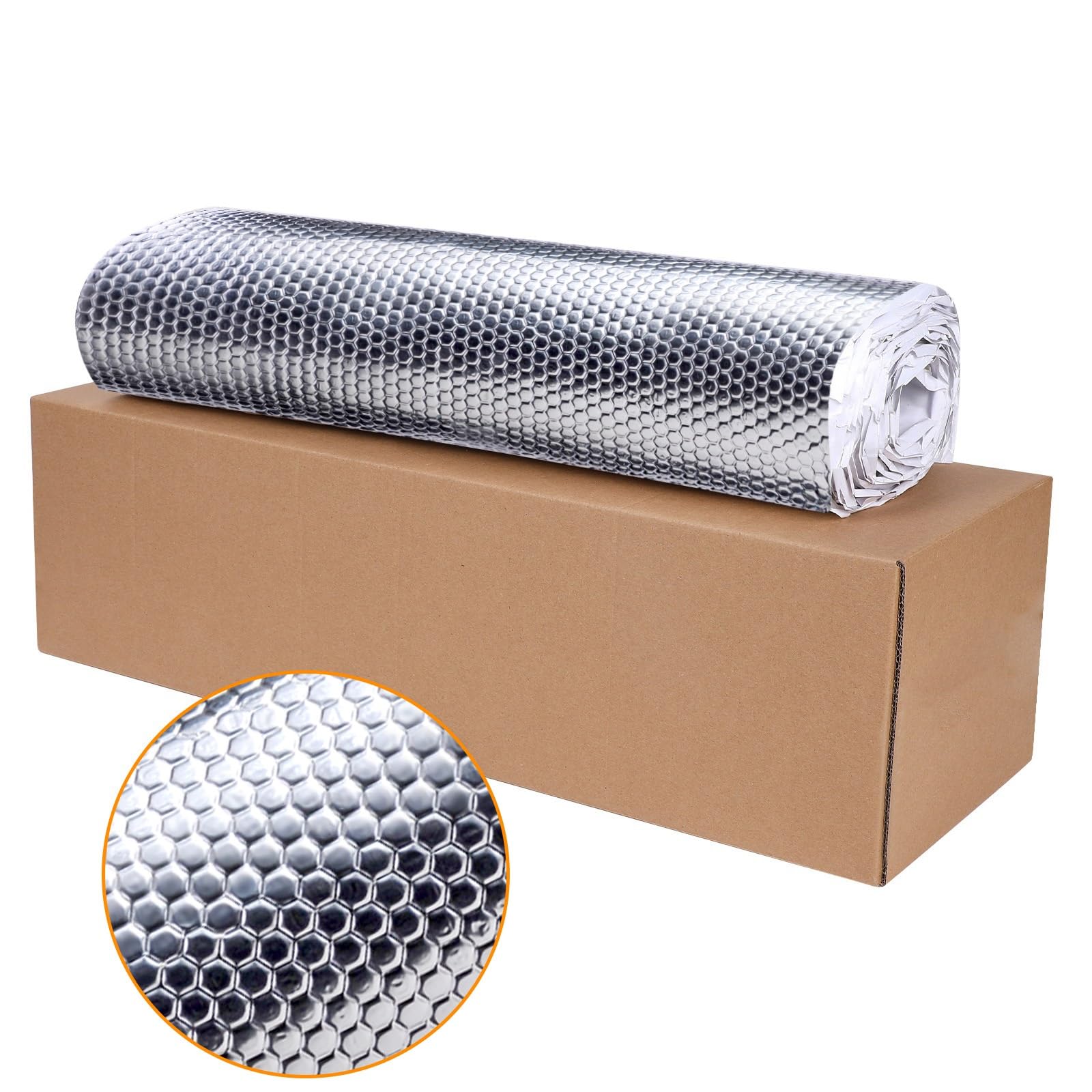Alubutyl Dämmmatte Selbstklebend 2mm 50 cm x 400 cm = 2 m²,Anti Dröhn Matte Auto Dämmung Selbstklebend,Dämmstreifen Schalldämmbaumwolle