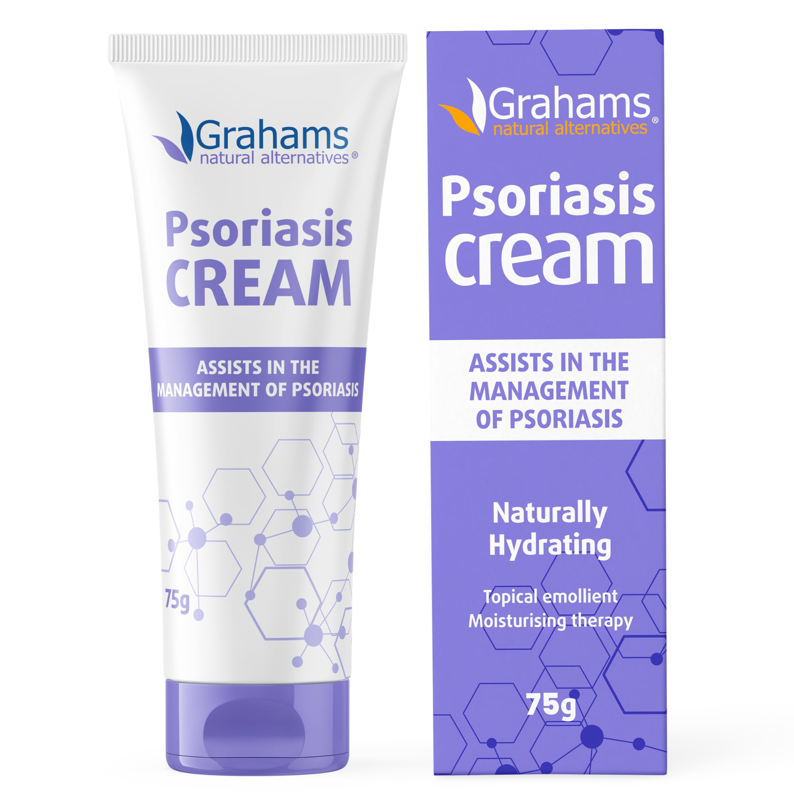 Grahams Natural Moisturising Psoriasis Cream | For Body, Face & Scalp Psoriasis Treatment | Calendula, Manuka Honey, Urea | Scale, Dry Skin & Itch Relief | Clinically Proven, Steroid-Free (1 x 75 g)