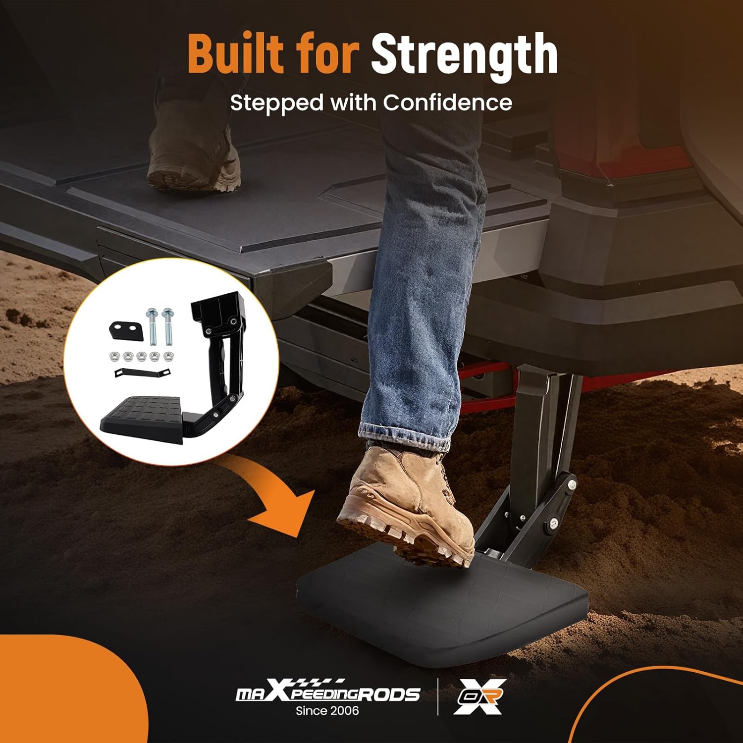 maXpeedingrods Rear Bed Step Retractable Bumper Step Compatible with Toyota Tundra 2014-2021 4.0L 4.6L 5.7L, Folding Truck Tailgate Step Replace PT392-34140