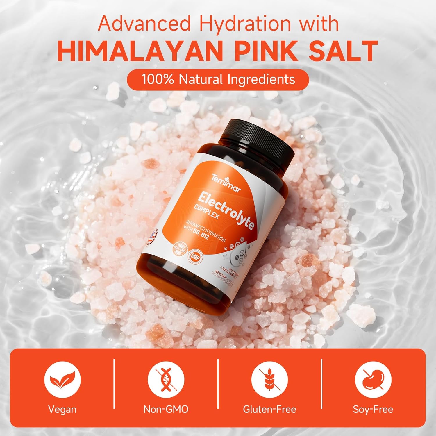 Electrolytes,120 Counts, Electrolyte Capsules with Sodium, Potassium, Magnesium, Calcium, B6 & B12, Electrolytes Replenisher Hydration Drink for Muscle & Energy Support, Made in USA - Image 4