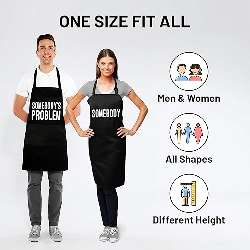 Miniatura 4 de Divertido juego de delantales para parejas aniversario, despedida de soltera, cocina de cocina, boda, regalo de compromiso para él, su novia