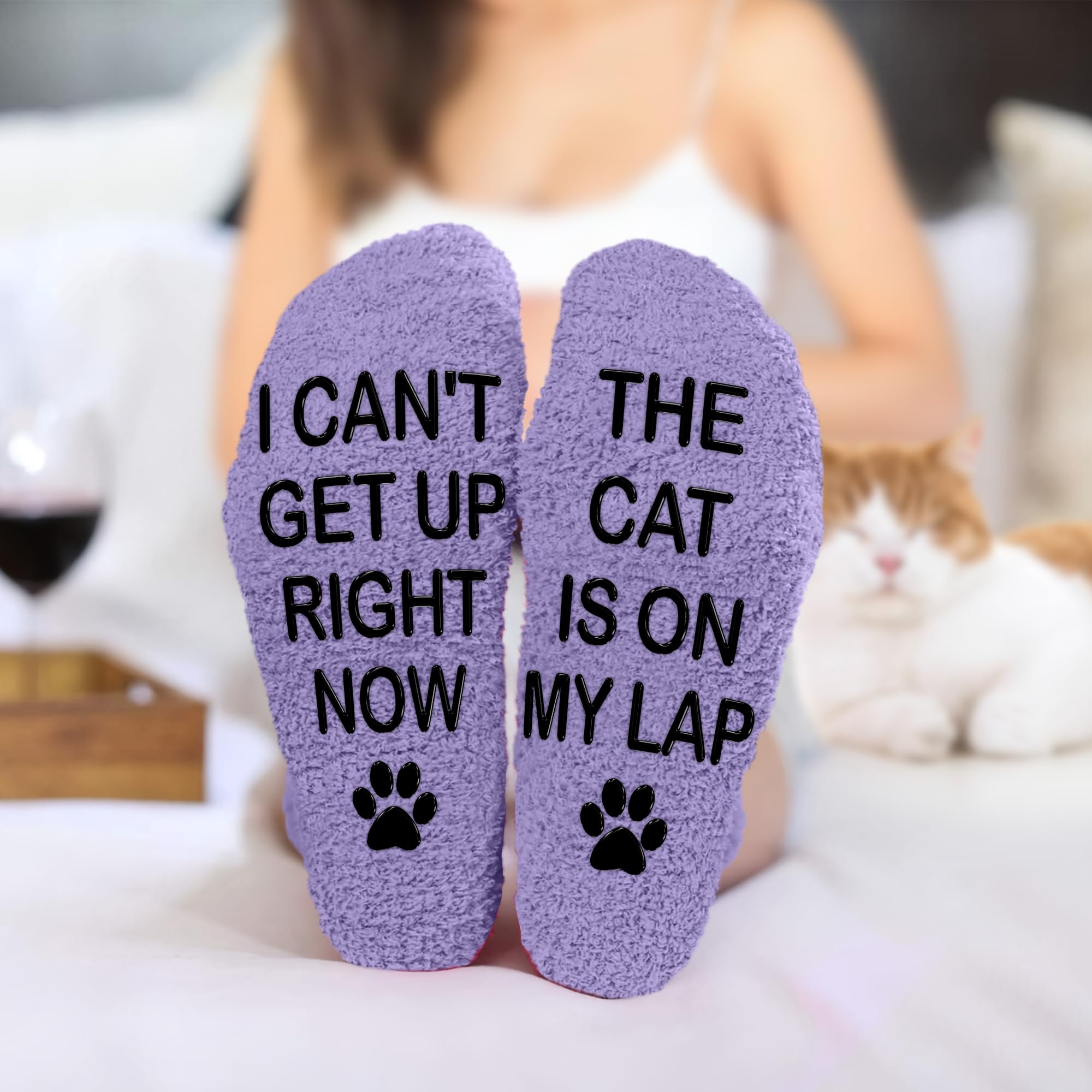 Funny Gifts For Men, Women – Fuzzy Cat Dog Sock For Dad Mom - Christmas Gifts, Stocking Stuffers for Animal Lovers