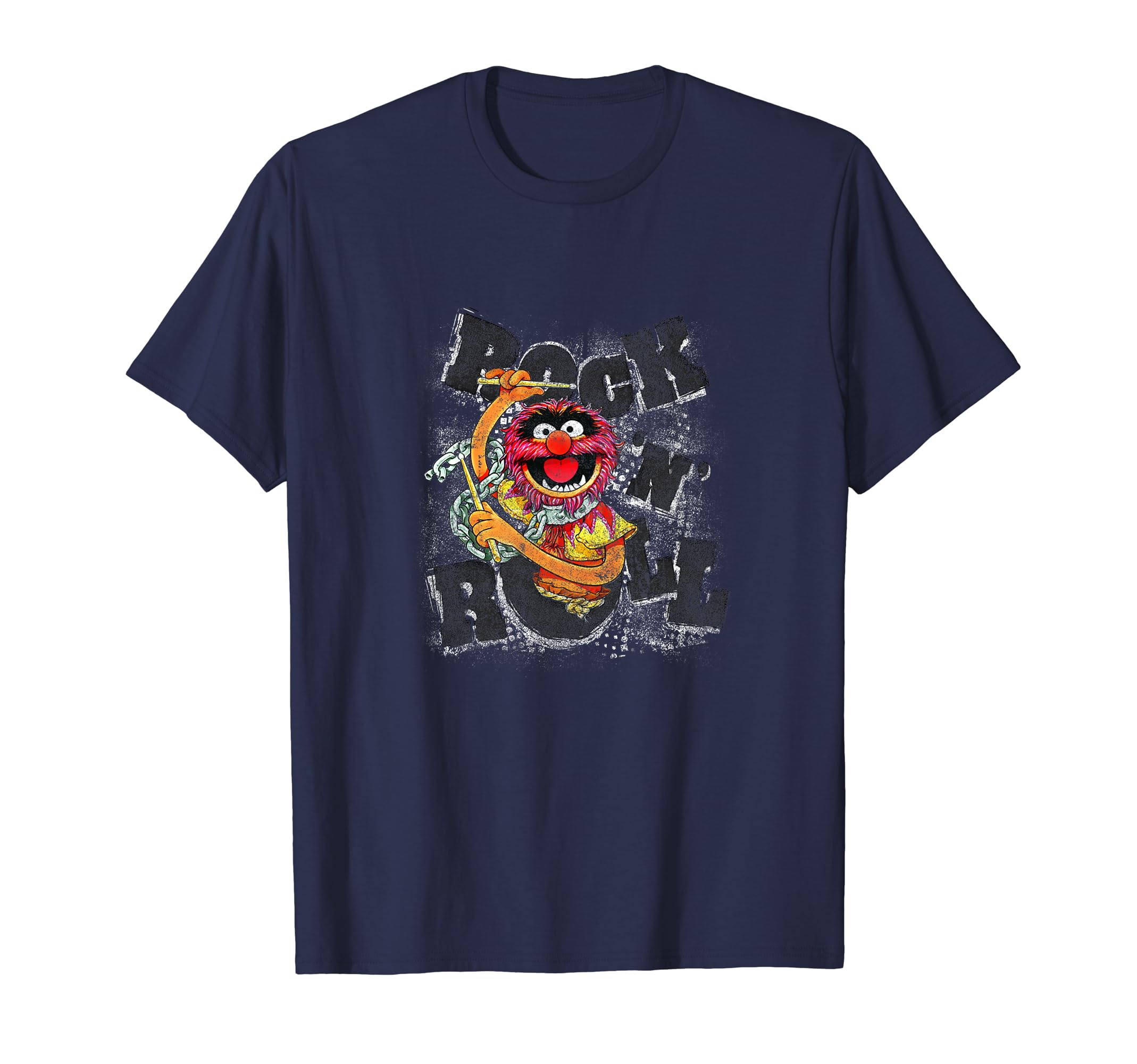 Disney The Muppets Rock N' Roll Vintage Faded Animal Music T-Shirt