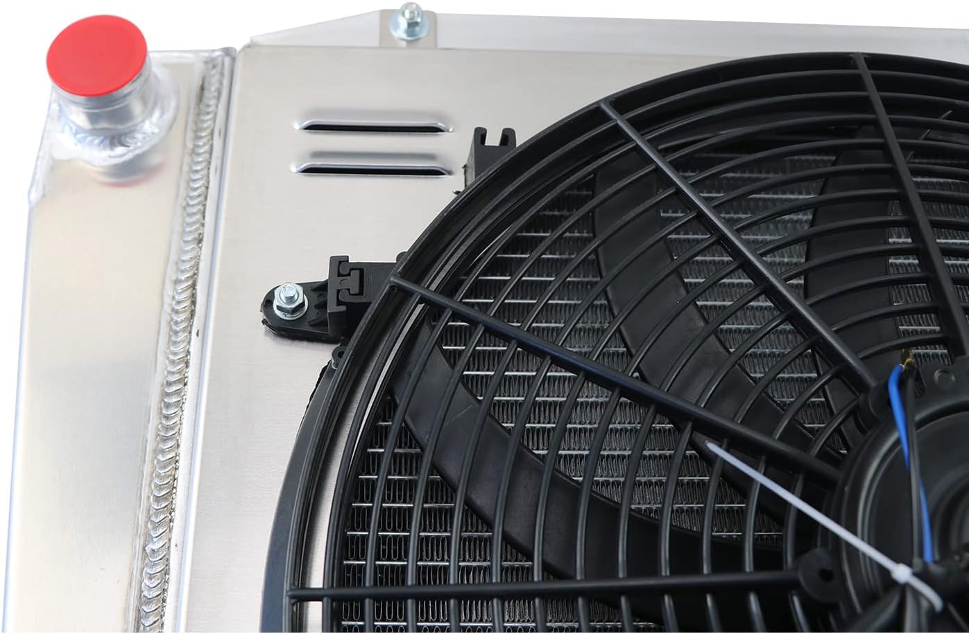 Aluminum Radiator for 1968-1977 Ford Bronco 5.0L V8 Gas 1969 1970 1971 1972 1973 1974 1975 1976 68 69 70 71 72 73 74 75 76 77 3 Row Core Radiators Shroud Fan Relay Kit