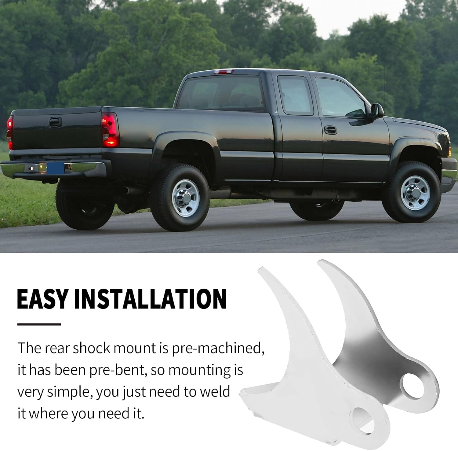 2 Pcs Rear Shock Mount Bracket, Round Tube X-Members Mounting Bracket, Replacement for Chevrolet Silverado 1500 1999-2006, Replacement for GMC Sierra 1500 1999-2006