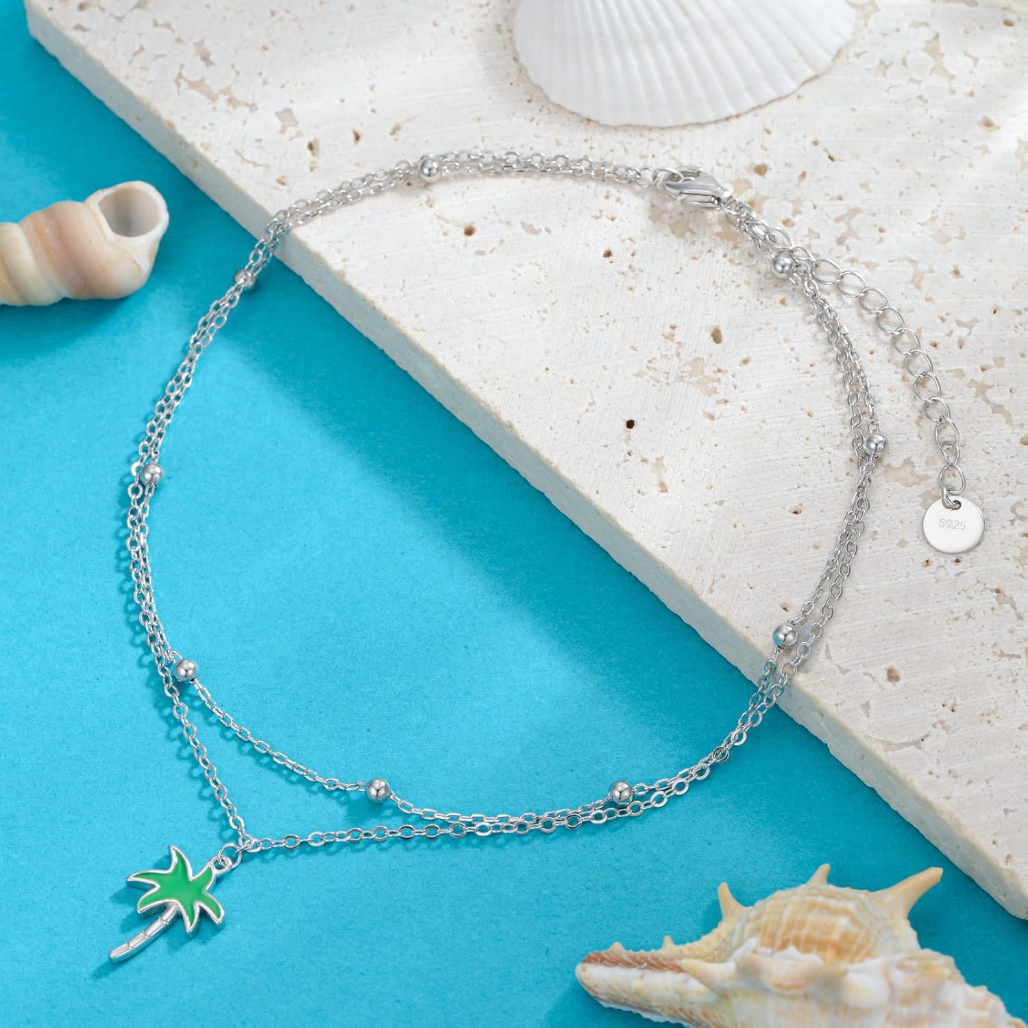 Nature Style Bracelet for Women Charm Link Bracelet Adjustable Pineapple/Dragonfly/Butterfly/Daisy/Highland Cow Anklet Bracelet 925 Sterling Silver Anniversary Jewelry Birthday Gifts