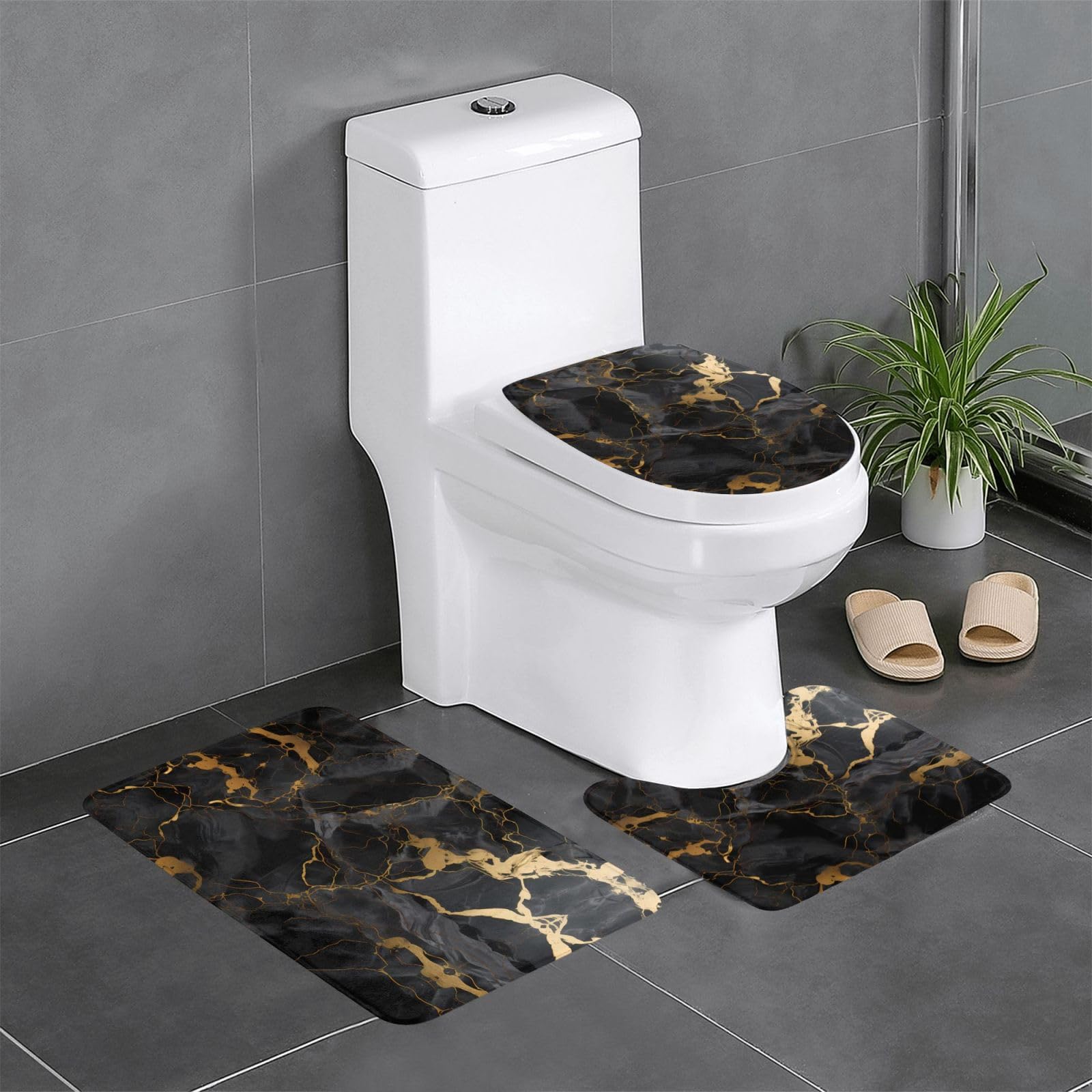 Tapis de salle de bain absorbant et lavable avec envers technique antidérapant WHJSHOP