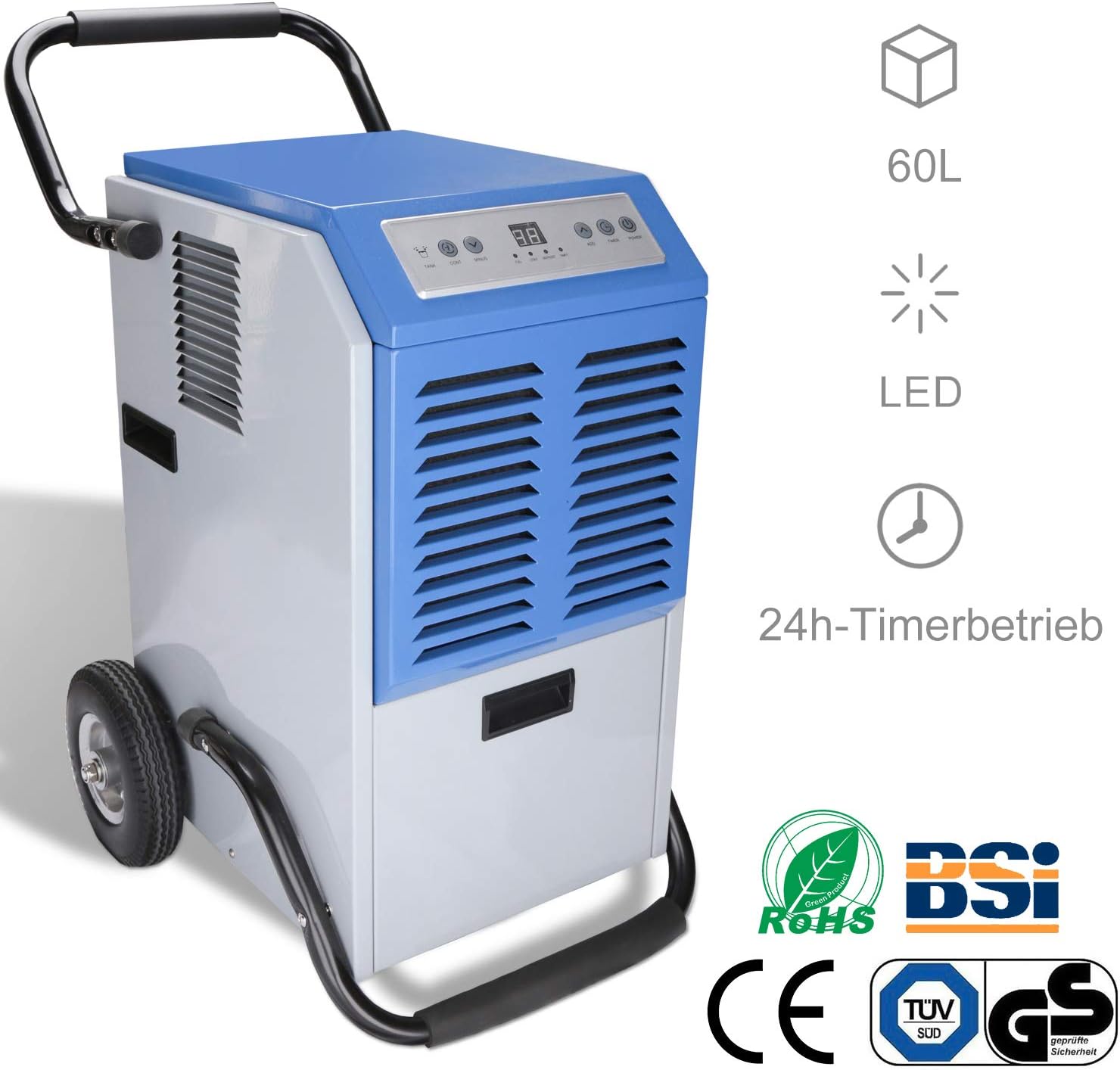 vingo 60L Industrial Dehumidifier Auto Defrost 24Hr Timer Function energy saving Air Dehumidifier For Warehouses Basement