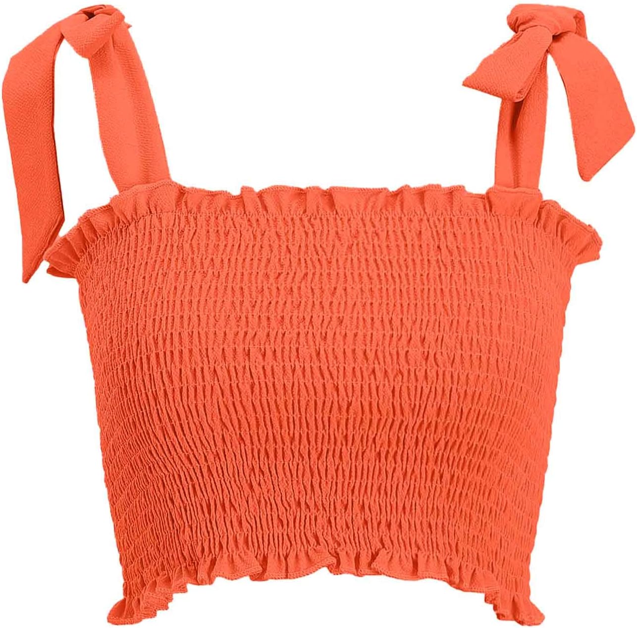 AMhomelyWomens Cute Summer Crop Top Teen Girls Square Neck Sexy Sleeveless Trendy Cropped Tank Tops - Women Sexy Corset Tops Tank Tops Summer Sleeveless Basic Cami Top Shirt Slim Blouses Beach Cami Vest