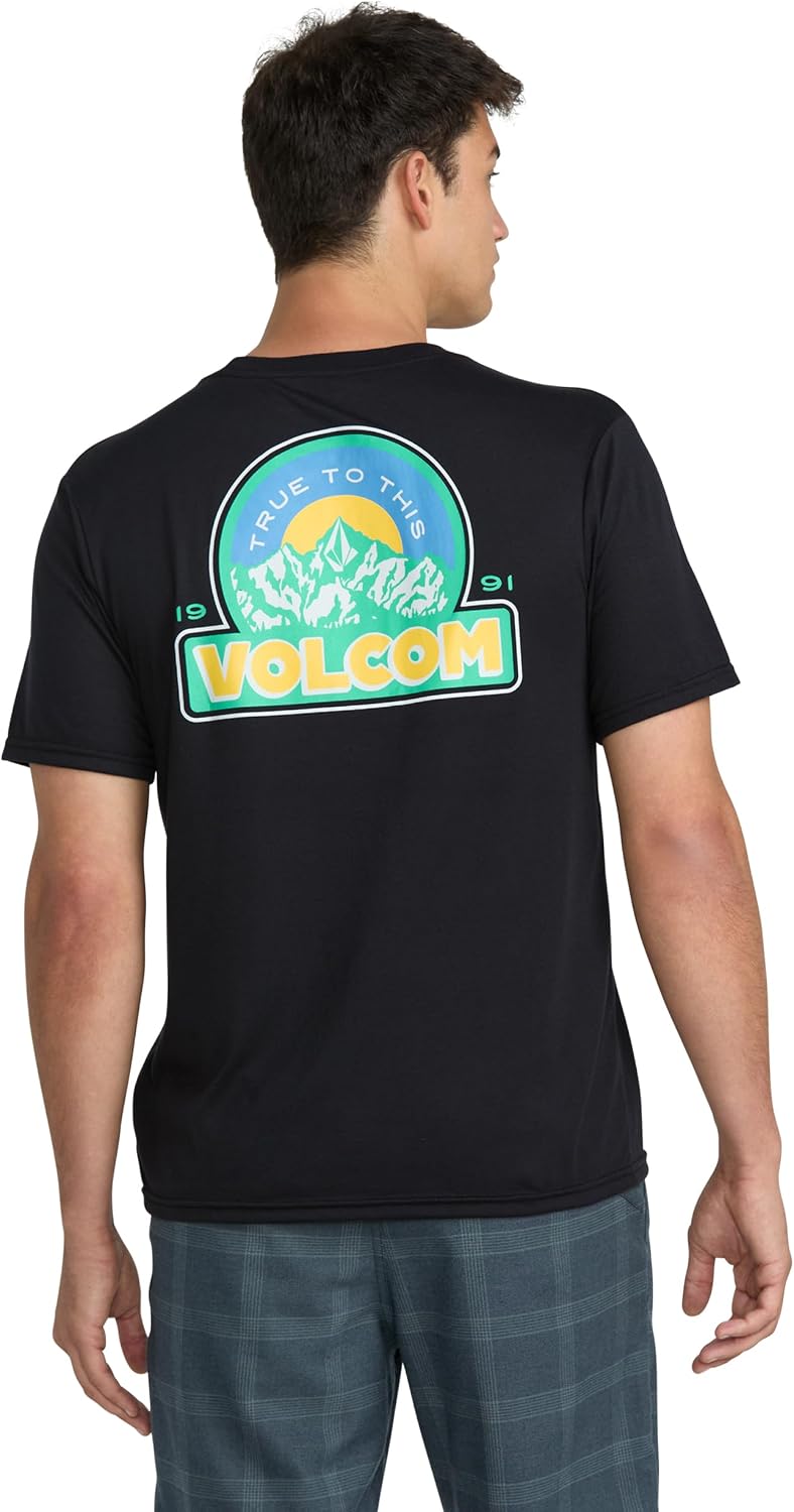 Volcom Men’s Short Sleeve Quick-Dry Tech T-Shirt – Performance Stretch Tee, Black, XXL