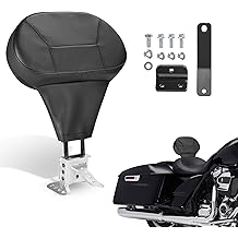 Motorcycle Quick Release Plug-in Driver Backrest Fit For Harley Touring Road King Glide 2009-2026 Adjustable Detachable Rider Pad with Mounting Kit (Black String)