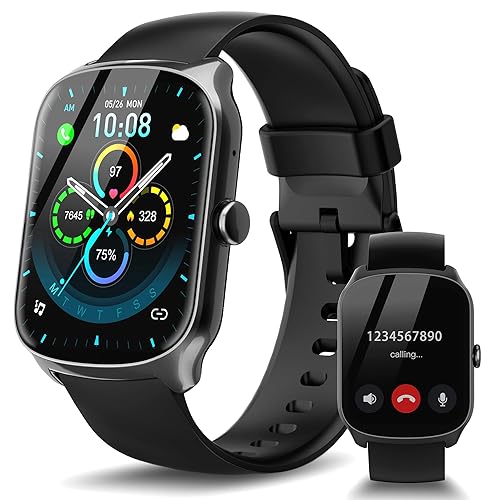 Montre Connectée Femme Homme avec Appel Bluetooth, 1.95"HD Ecran Incurvé