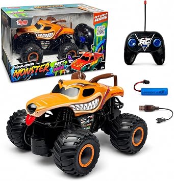 VARDEM Uzaktan Kumandal  Full Fonksiyon  arjl  Monster Jeep, Off-Road B y k Tekerlekli RC Ara , USB  arj Kablolu, Kumandal  Monster Truck Oyuncak - JY-1003-04-07-08 TURUNCU