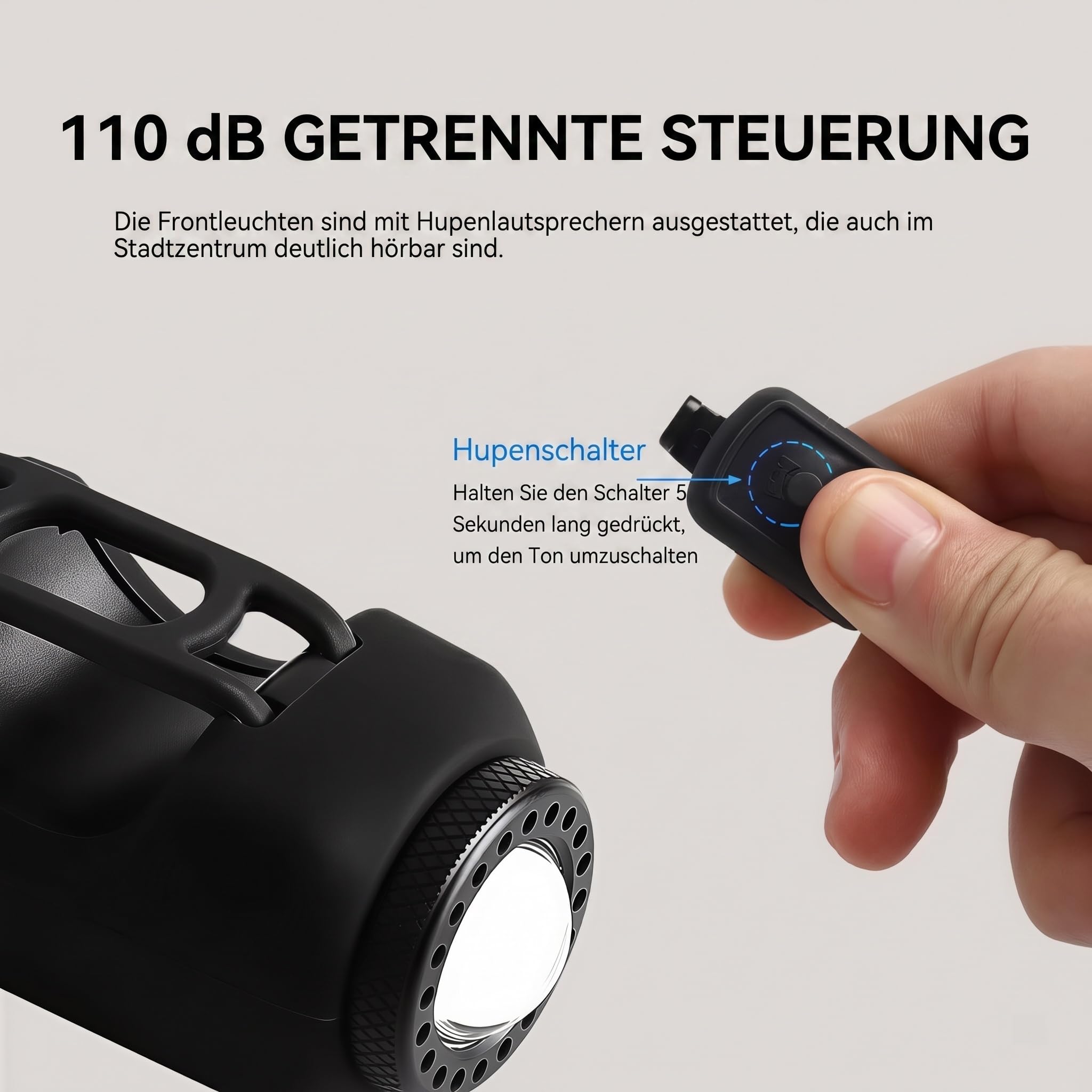 lumihorn Fahrrad, Set 1/2 Stück, 110 dB Hupe mit Fernbedienung