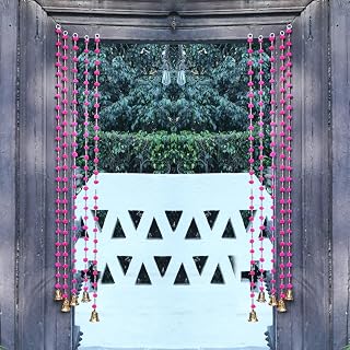 Kaameri Bazaar Handmade Dark Pink Strings Pom Pom for Door,Wall Hanging Bandhanwar Toran, Garland for Decoration Diwali Fe... Price In India