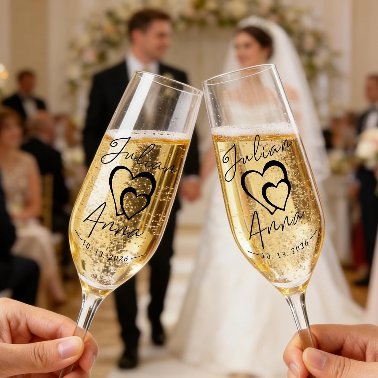 Amazon.com | Personalized Champagne Flutes Set of 2 Custom Stemmed Amazon.com | Personalized Champagne Flutes Set of 2 Custom Stemmed