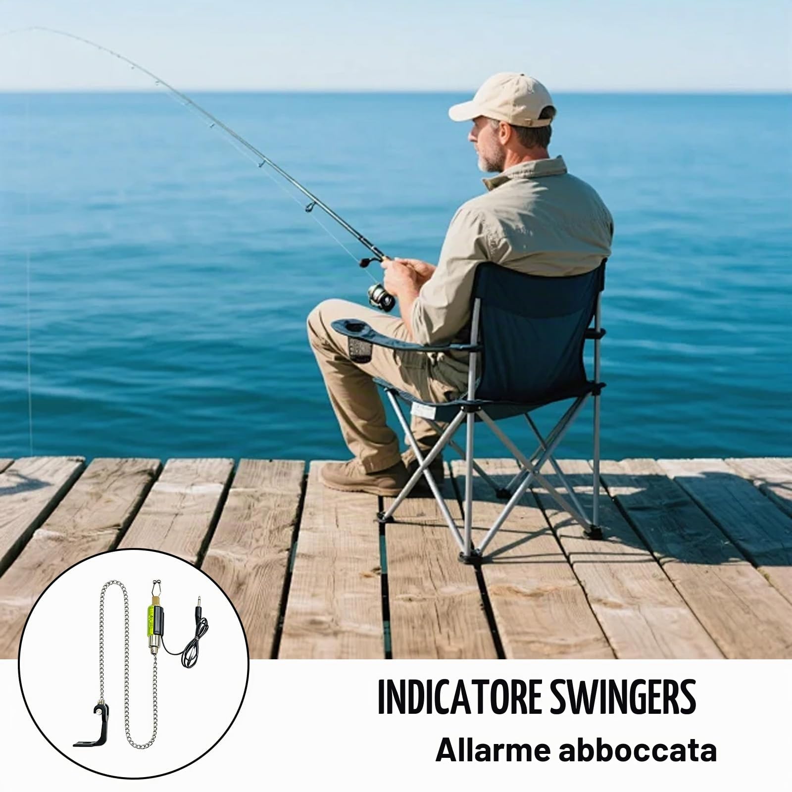 Set di 3 indicatori di abboccata senza fili per pesca alla carpa e LED Swinger, indicatori di allarme a LED, accessori da pesca, segnalatori di abboccata con radio, per pesca notturna e multicanna