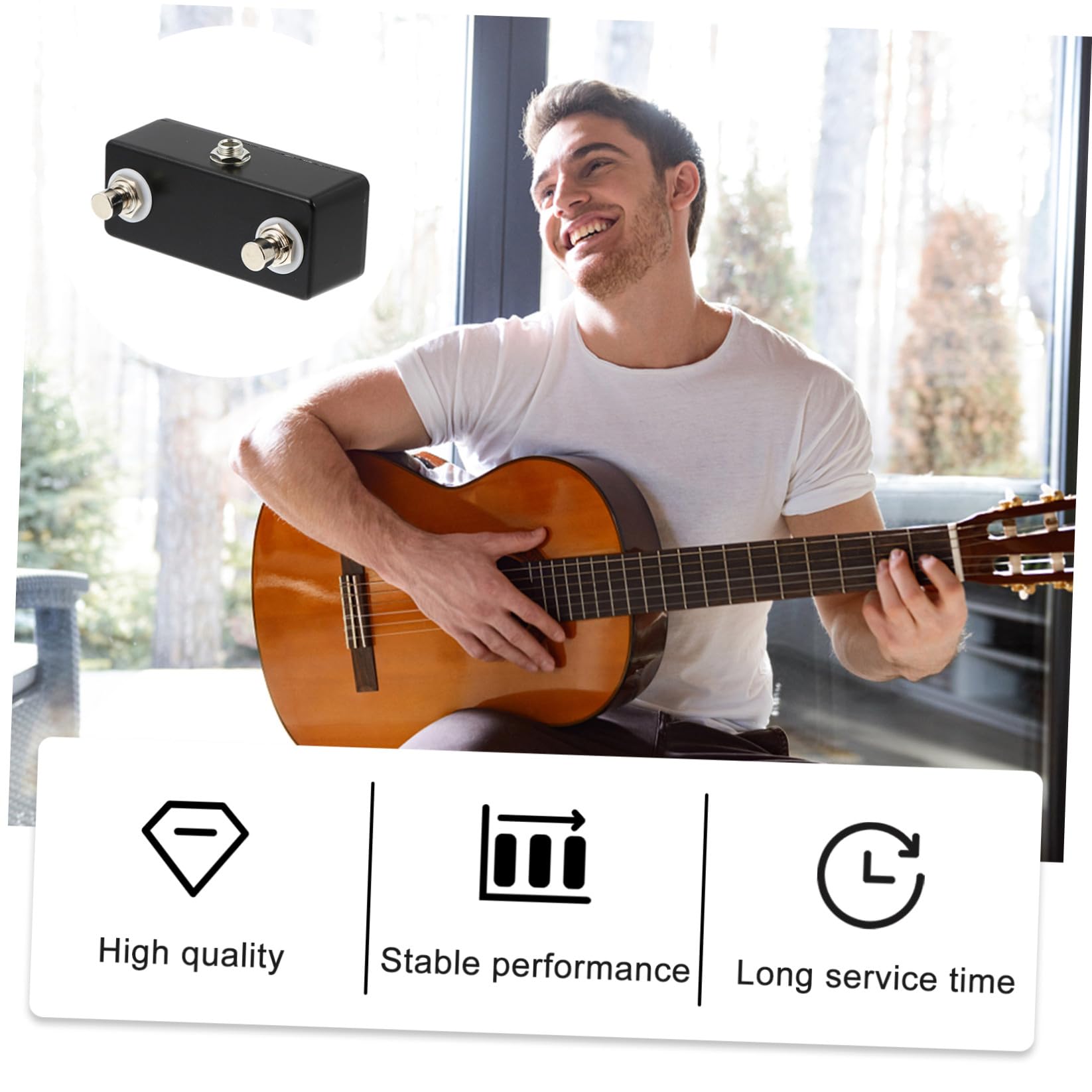 YARNOW Pedal De Guitarra De Pedal De Efecto Dual Para Efectos De Guitarra Accesorio De Suministro De Instrumentos Musicales Para Practicar Casa