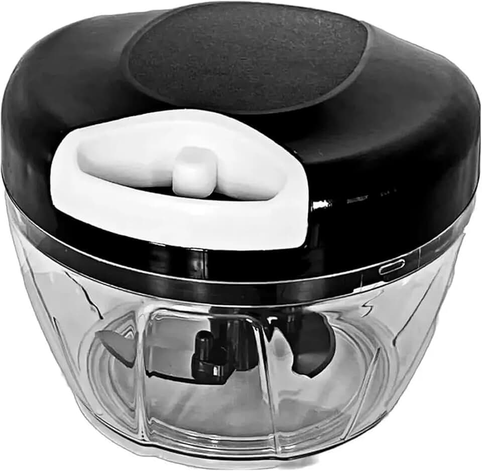 Mini Processador de Alimentos Triturador Manual Premium Preto 500ml