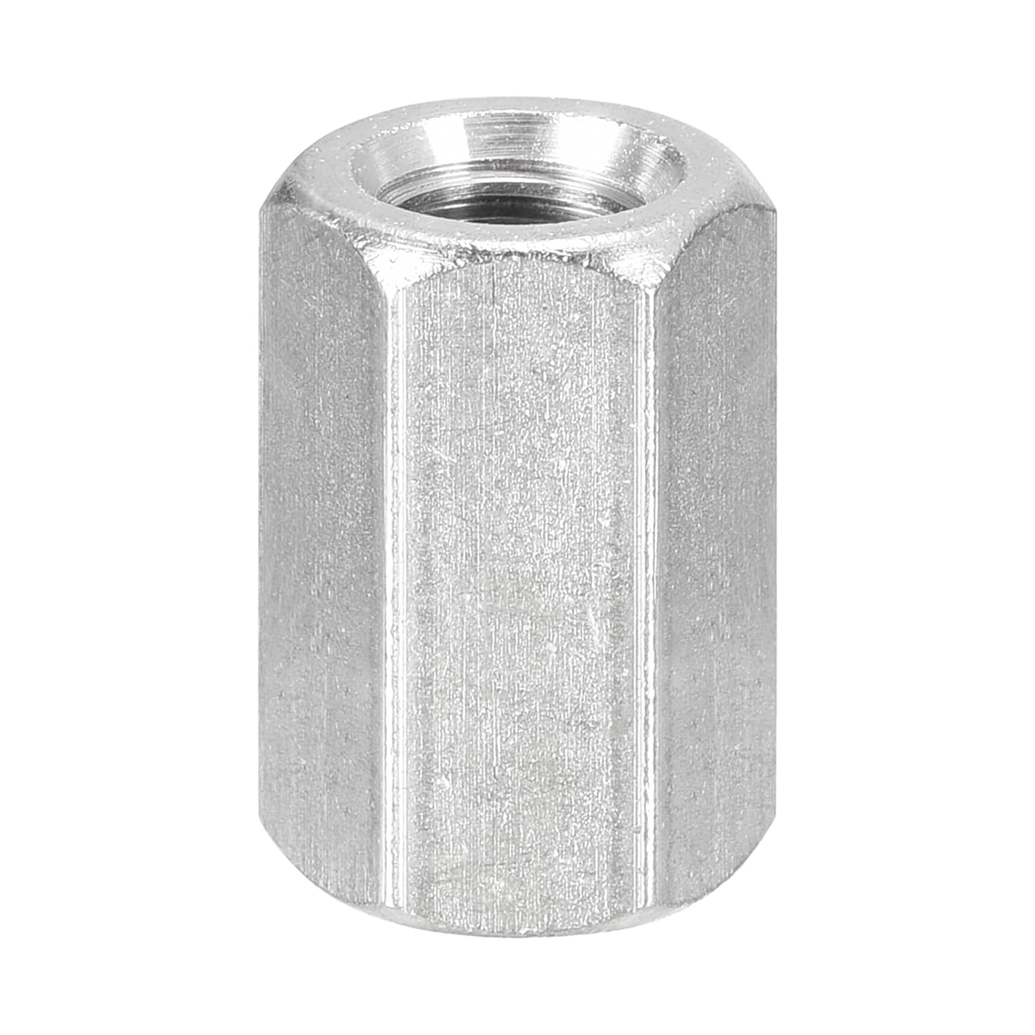 uxcell M12 x 1.75-Pitch 30mm Length Coupling Nuts, 1pcs 304 Stainless Steel Metric Hex Rod Coupling Nuts