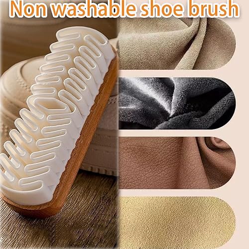 Miniatura 4 de Cepillo de gamuza para zapatos, cepillo de gamuza de nobuk para zapatos, cepillos multiusos de pulido de goma con cepillo de cerdas suaves, para